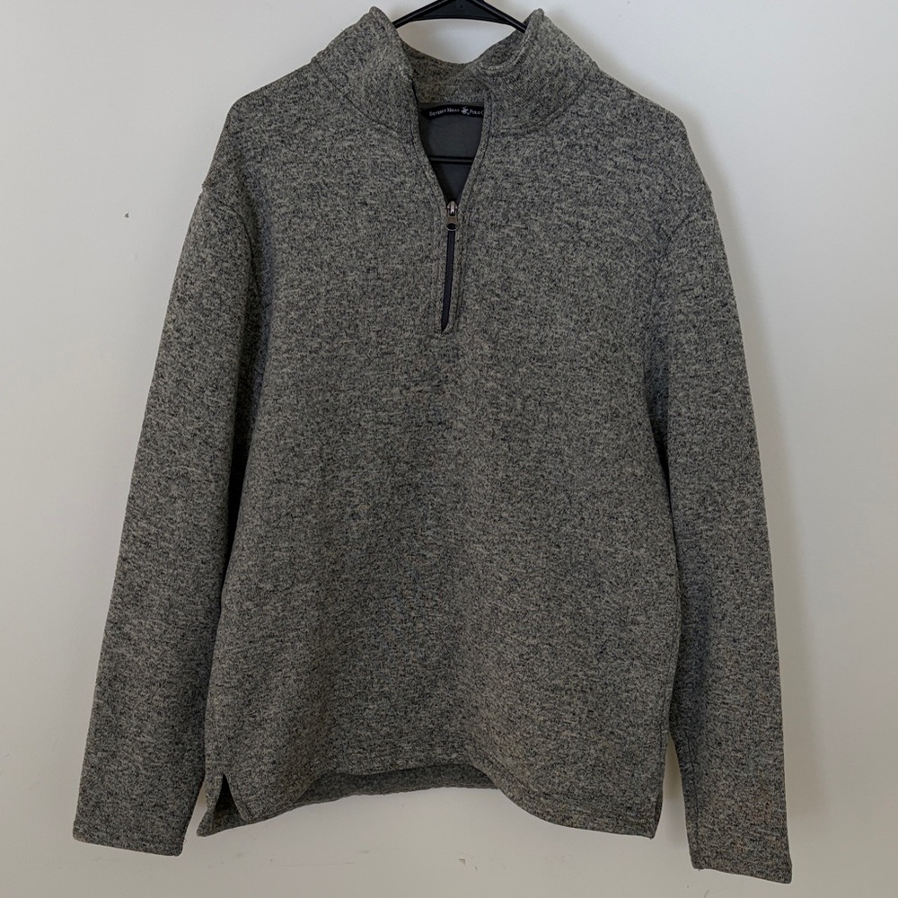 Beverly Hills Polo Club Men's Charcoal Quarter Zip Sweater